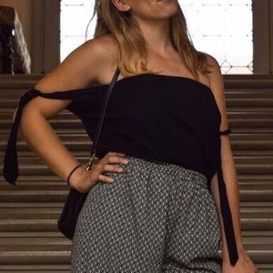 Black tube top with arm straps